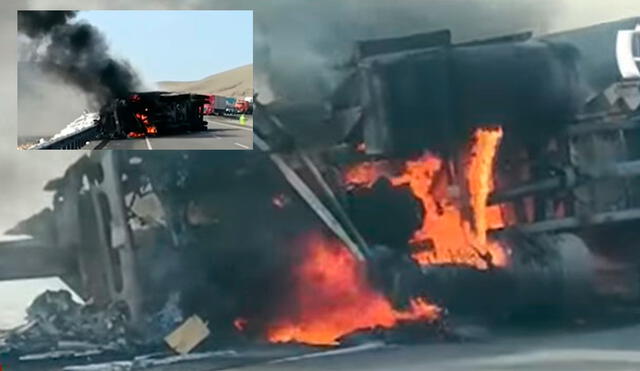 El hecho ocurrió a la altura del kilómetro 311 de la Panamericana Norte en Huarmey. Foto: captura de Panamericana