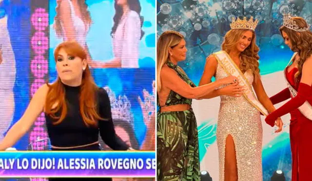 Magaly Medina criticó la elección de Alessia Rovegno como Miss Perú Universo 2022. Foto: composición captura ATV, Miss Perú/Instagram.