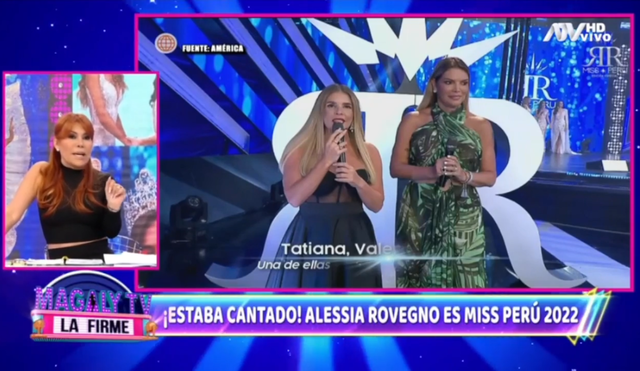 La conductora Magaly Medina criticó duramente la decisión de situar la gala del Miss Perú en programa de concursos. Foto: ATV.