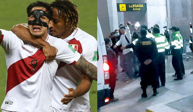 Llegó. Lapadula saludó a hinchas en aeropuerto. Foto: EFE/ Luis Álvarez- La República