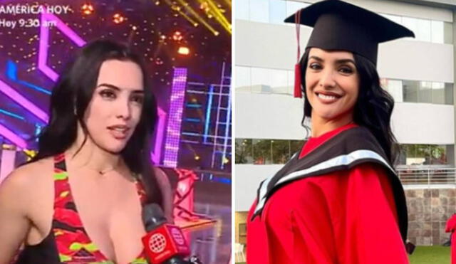 Rosángela Espinoza se graduó en la carrera de Marketing.  Foto: captura América TV / Instagram