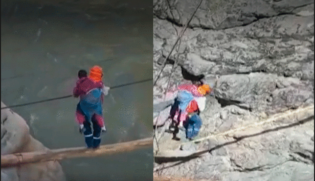 Padres de familia exigen a las autoridades construir puente para no exponer a sus hijos. Foto: captura de Canal N