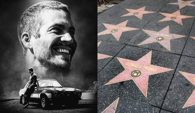 Paul Walker recibirá una estrella póstuma en el Paseo de la Fama de Hollywood en 2023, año en el que se cumplen 10 años de su fallecimiento. Foto: composición/ AFP/ Twitter