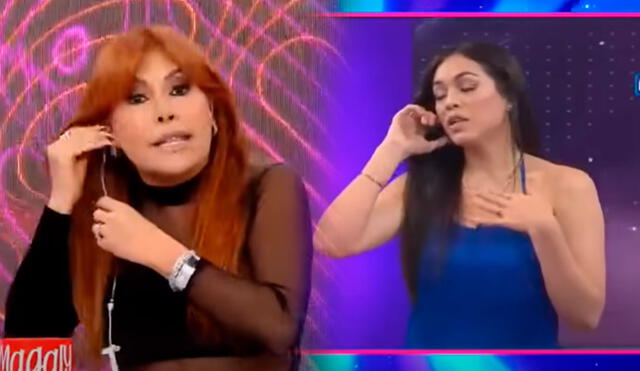 ¿La producción le dictó todo? Magaly Medina cree que producción de "Más espectáculos" le 'sopló' todo lo que tenía que decir. Foto: captura/ATV/América TV