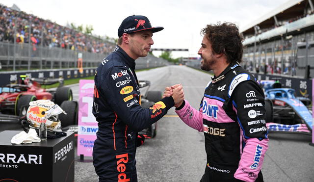 Verstappen y Alonso partiran en la primera fila del GP de Canadá. Foto: AFP.