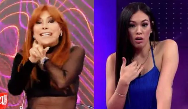 Magaly Medina indignada con las declaraciones de Jazmín Pinedo sobre su hijo. Foto: composición/ captura de ATV/ captura de América TV