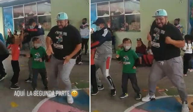 Miles de usuarios halagaron el entusiasmo de este padre de familia para bailar con su hijo. Foto: captura de TikTok