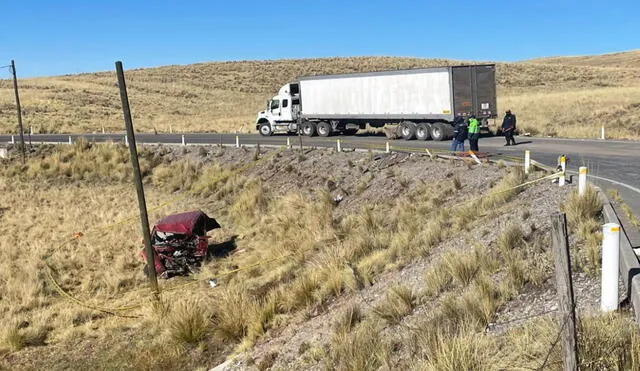 Accidente de tránsito en la carretera Espinar-Sicuani. Foto: Cortesía de Radio Salkantay