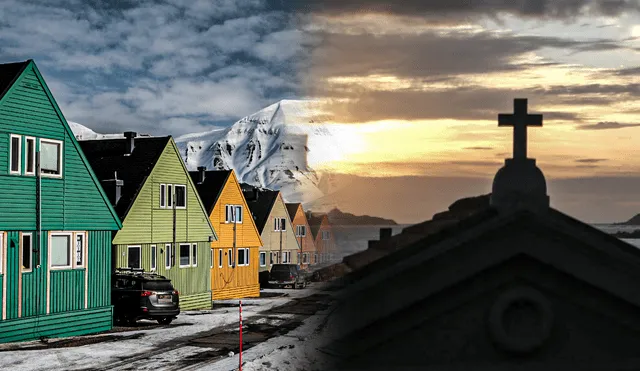 Las personas que viven en Longyearbyen y están graves de salud, son trasladados a la parte continental de Noruega. Foto: composición AFP
