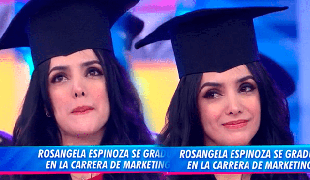 Rosángela Espinoza aconsejó a su audiencia joven que nunca dejé de estudiar y perseguir sus sueños académicos. Foto: composición LR/América TV