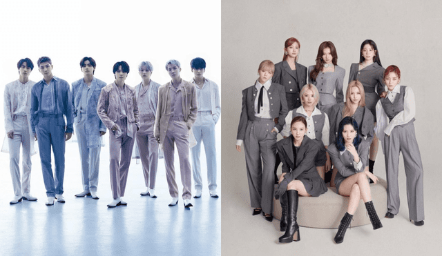 BTS y TWICE son los grupos más populares del k-pop y sus ventas lo demuestran. Foto: composición/Twitter.