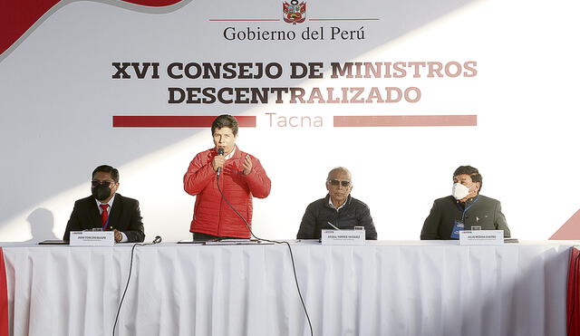 Discursos. La palabra empeñada por el presidente Castillo y sus ministros genera mayor descontento al caer en incumplimientos en diferentes zonas del Perú. Foto: Presidencia