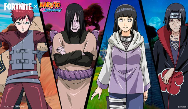 Las skins de los personajes de Naruto Shippuden estarán disponibles en Fortnite a partir del 24 de junio. Foto: Epic Games