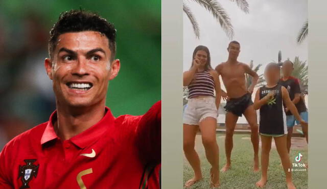 Cristiano Ronaldo está disfrutando de sus vacaciones antes del inicio de la pretemporada con Manchester United. Foto: composición EFE/captura TikTok