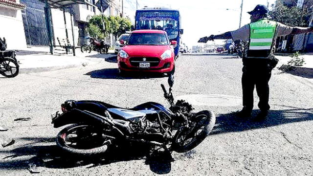Accidente de tránsito se registró en el distrito de Cerro Colorado. Foto: PNP