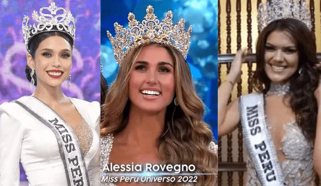 Las últimas tres Miss Perú: Janick Maceta 2020, Alessia Rovegno 2022 y Yely Margoth 2021. Foto: composición/LR
