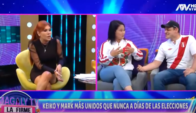 En la entrevista con Magaly se vio mucha química entre Keiko y Mark. Foto: captura de ATV