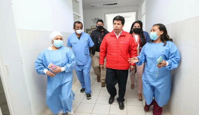 Pedro Castillo participa en la inauguración del hospital Bicentenario Chota. Foto: Gobierno del Perú.