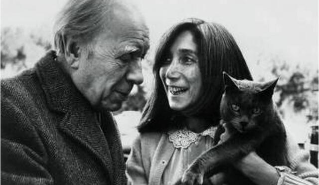 Jorge Luis Borges con María Kodama en una imagen de los años 60. Fotografía: Internet.