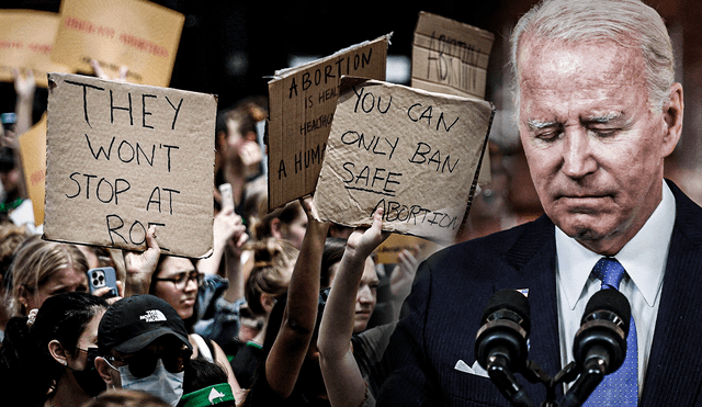 Joe Biden rechazó la derogación de la ley del aborto por la Corte Suprema de EE. UU. Foto: composición LR/AFP