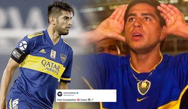 Carlos Zambrano fue respaldado en diversos momentos por Juan Román Riquelme. Foto: composición LR/Boca Juniors/captura Twitter