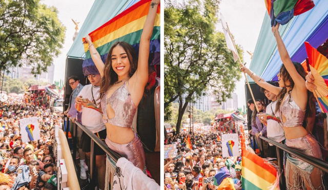 Danna Paola asistió a la Marcha del Orgullo LGTBIQ+. Foto: composición LR/ captura de Instagram