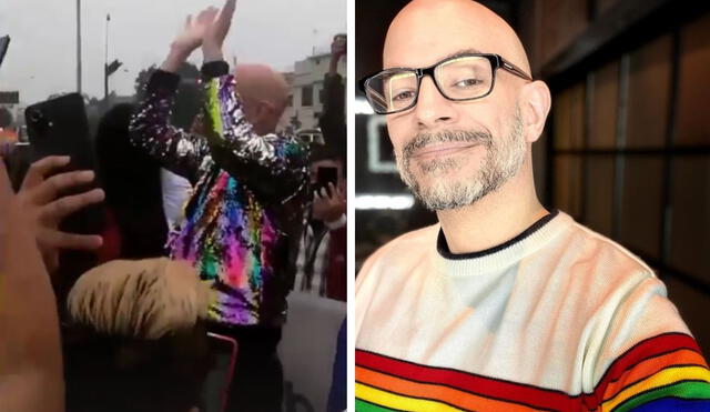 Ricardo Morán luce contento en la Marcha del Orgullo Gay. Foto: composición LR/ captura de Instagram