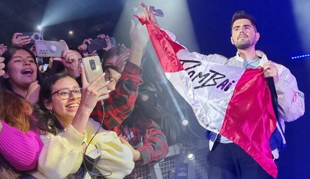 Rombai desató la euforia de sus fans cuando mostró la bandera peruana y agradeció el cariño del público. Foto: Deysi Portuguez/ URPI-LR