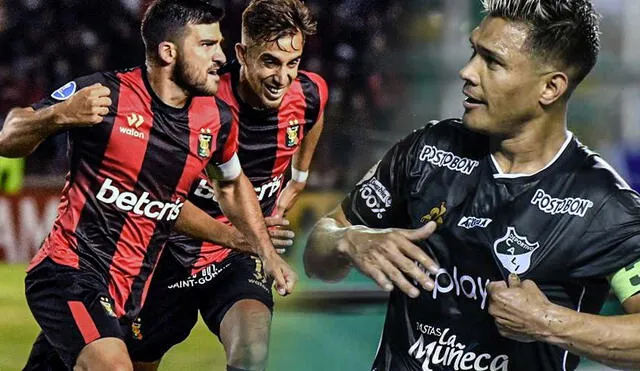 Bernardo Cuesta y Teófilo Gutiérrez son los referentes de ambos clubes. Foto: Conmebol Sudamericana/Dimayor