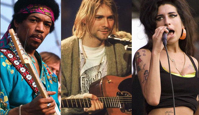 Jimi Hendrix, Kurt Cobain y Amy Winehouse son tres de los cantantes que pertenecen al club de los 27. Foto: composición/La República