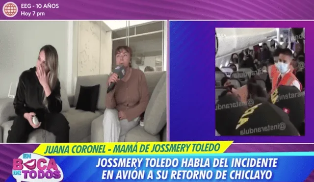 La señora Juana Coronal se quebró al comentar sobre los ataques que sufrió su hija, Jossmery Toledo. Foto: captura de "En boca de todos"