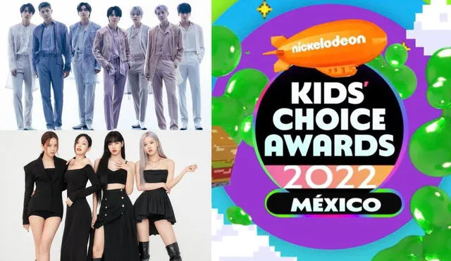 BTS y BLACKPINK están entre los nominados de los Kids' Choice Awards 2022 México. Foto: composición/Twitter.