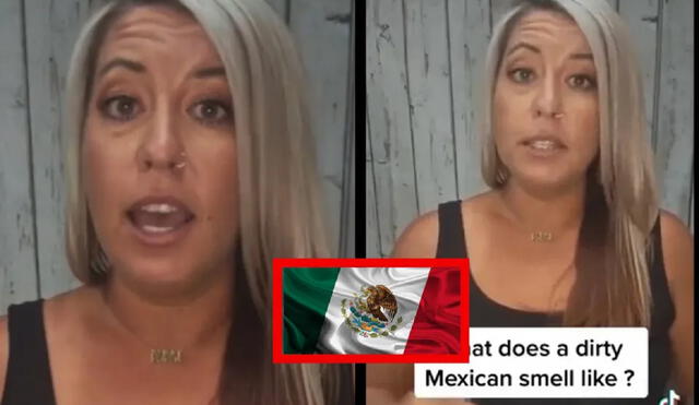 “Cada vez que sudo me sale sudor sucio mexicano”, dice la mujer. Video: Tik Tok