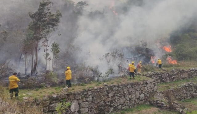 El incendio se extendió a causa del viento. Foto: Municipalidad de Machu Picchu