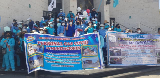 Manifestaciones de trabajadores médicos continúan en Arequipa. Foto: Alexis Choque/URPI-GLR