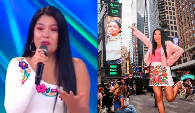 Wendy Sulca contó que visitó las calles del Times Square de Nueva York. Foto: composición Wendy Sulca/Instagram/captura/América TV