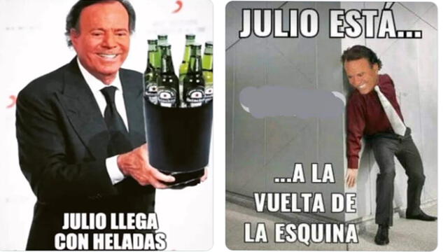 El reconocido cantante español Julio Iglesias se volvió uno de los personajes más recurrentes en los memes. Foto: composición LR/captura de Twitter