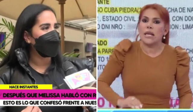 Melissa Paredes se mostró indignada por la postura de Magaly Medina al abordar este caso. Foto: captura de Willax TV/ATV