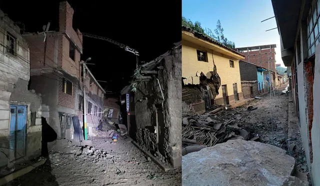 Debido al deslizamiento en Chavín de Huántar, hay 57 casas inhabitables y cerca de 100 afectadas. Foto: Mindef