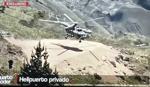 Helipuerto construido cerca de la casa de los padres del presidente Pedro Castillo, en Tacabamba, no habría sido declarado ante el MTC. Foto: captura de pantalla/Cuarto Poder