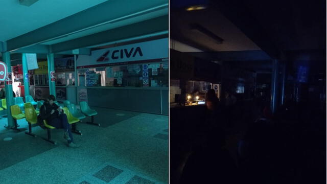 Terminal terrestre de la ciudad de Puno se encuentra a oscuras y se teme por la seguridad para los viajeros que acuden al lugar. Foto: Onda Azul