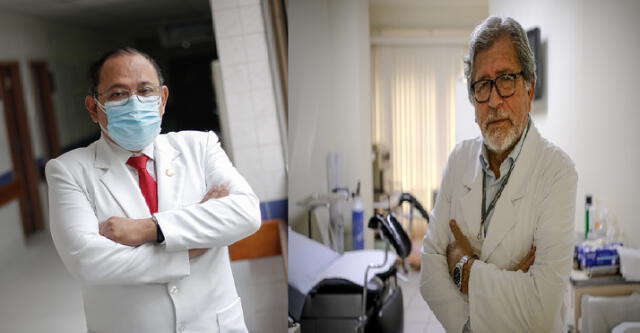 Enrique Guevara, secretario general de la Sociedad Peruana de Obstetricia y Ginecología y Miguel Gutiérrez, expresidente de la misma institución.