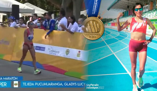 Gladys Tejeda ganó la presea dorada en los Juegos Bolivarianos que se disputan en Colombia. Foto: composición/IPD