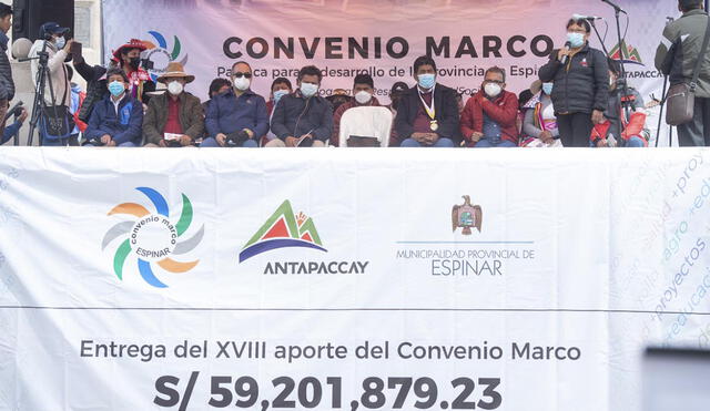 Al monto de 59 millones, se le sumaron otro saldo de 3 millones de soles. Foto: Antapaccay