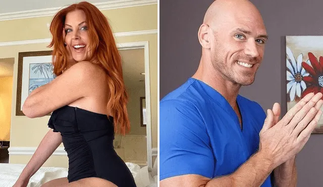 La actriz dijo que cuando se enteró del lazo que la unía con Johnny Sins, se interesó mucho en colaborar con él. Foto: composición LR / Instagram: @mrsrobinsonnn / Twitter: @JohnnySins