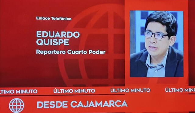 Eduardo Quispe es reportero del dominical Cuarto Poder del canal América Televisión. Foto: captura/América Noticias
