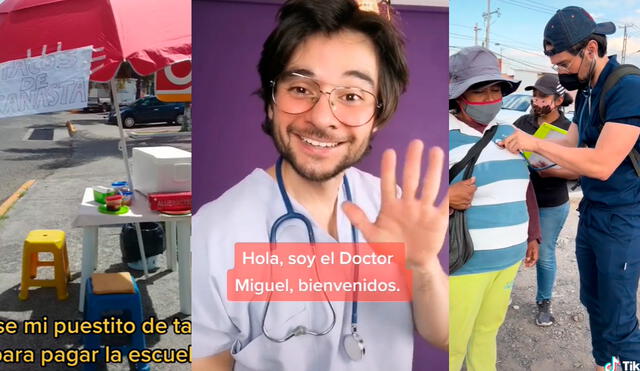 El Dr. Miguel inició su campaña solidaria para dar atención médica gratuita gracias a sus seguidores en las redes sociales. Foto: composición LR/ captura de TikTok/ @doctormiguelpadilla
