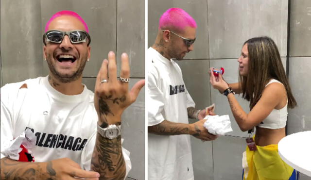 Maluma recibió una sorpresa de una fanática que asistió al concierto que brindó él en Madrid, España. Foto: captura Maluma/Instagram