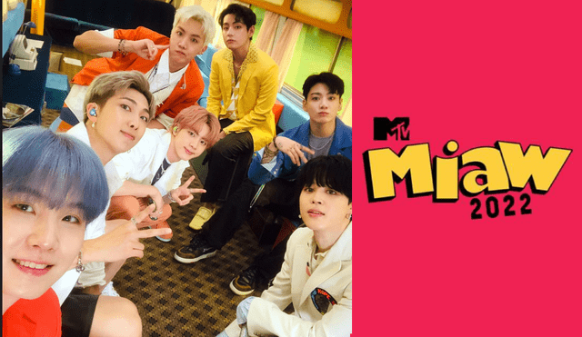 Fans en Latinoamérica reconocen a BTS como uno de sus favoritos en los MTV MIAW 2022, premios pregrabados que estarán siendo transmitido el 10 de julio. Foto: composición Hybe