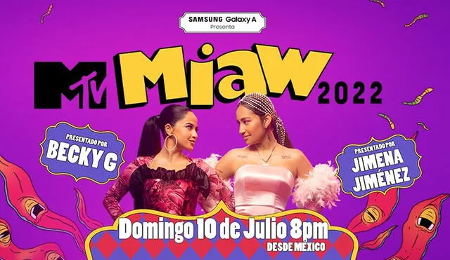 MTV Miaw 2022 será la novena edición de esta ceremonia y se celebrará en la Ciudad de México. Foto: Twitter/MTV
